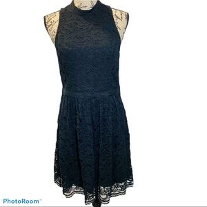 Hollister Lace Fit & Flare Fully Lined Mini Dress